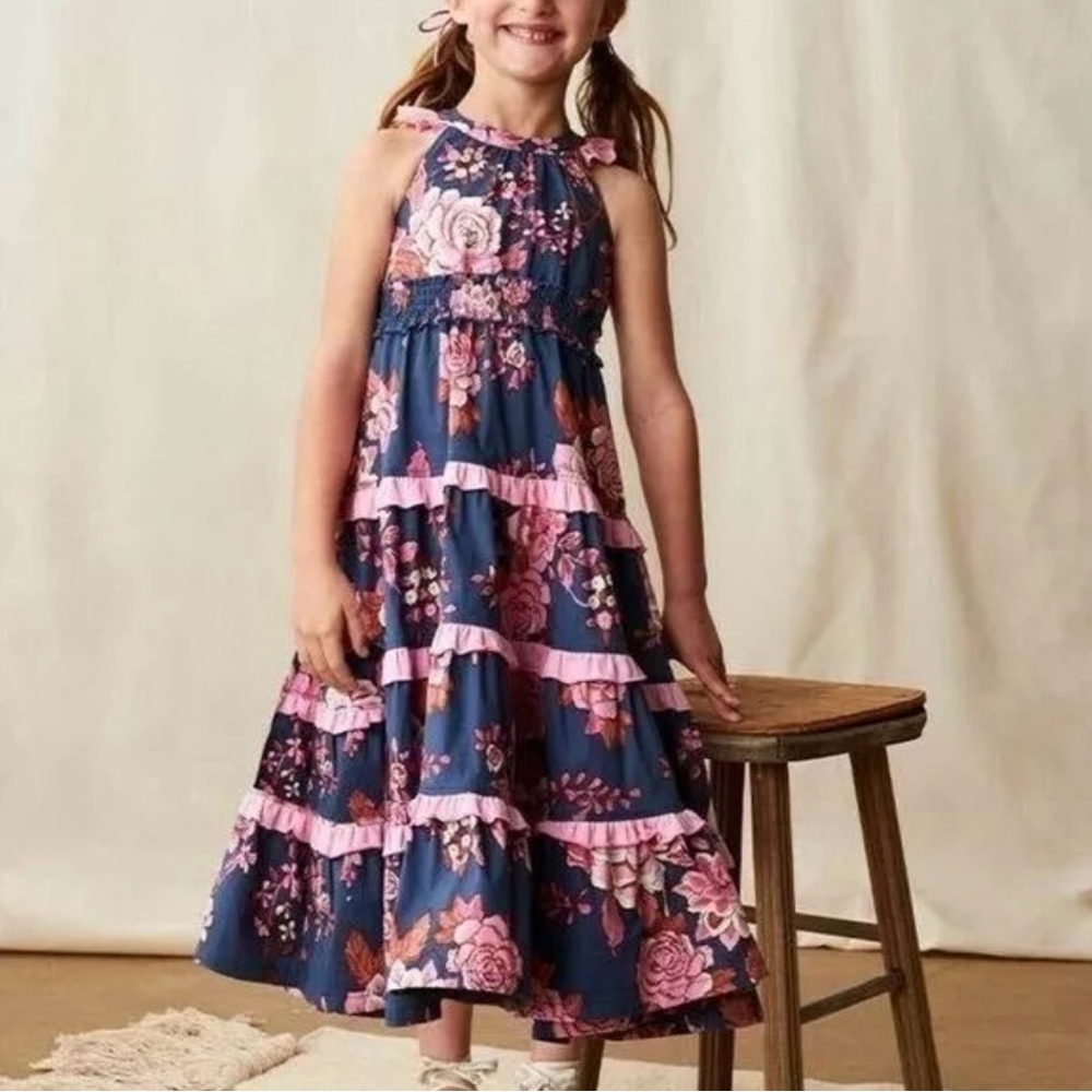 Matilda Jane Enchanted Garden Clarabelle Halter Floral Maxi Dress for Girls